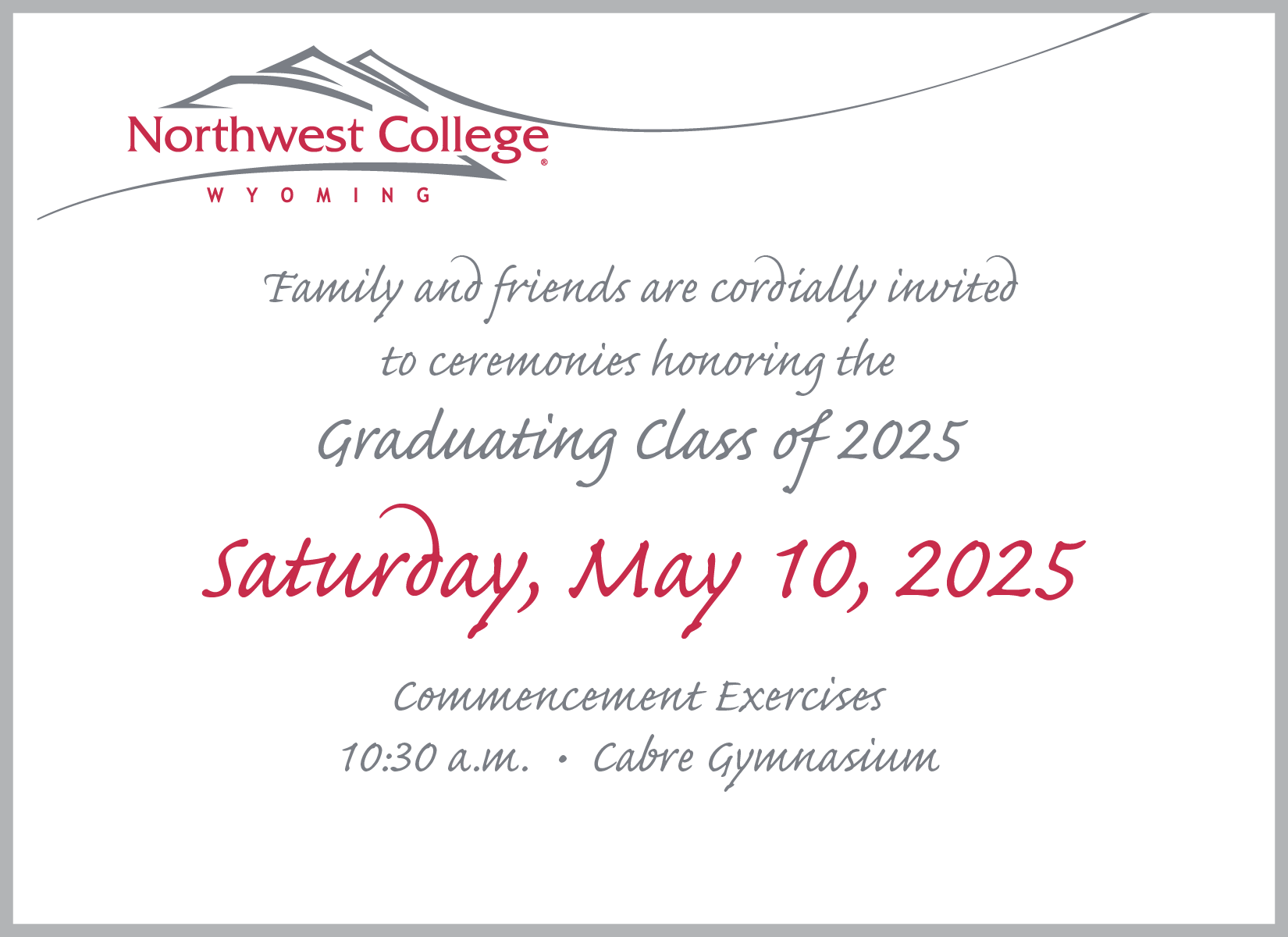 Commencement 2025 Invitation