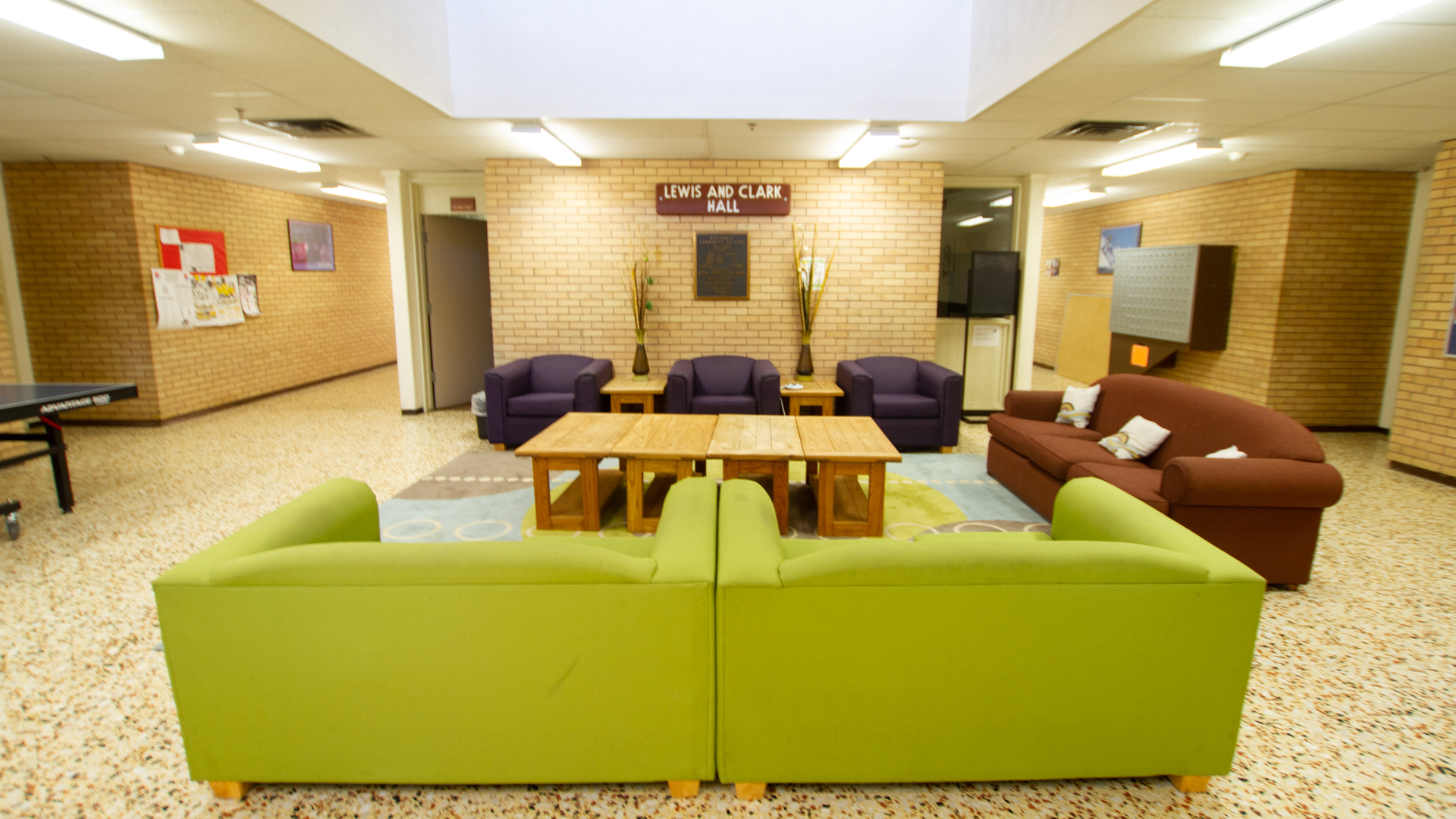 Lower lobby of Lews and Clark Hall