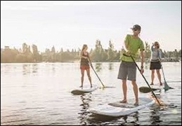 people paddleboarding
