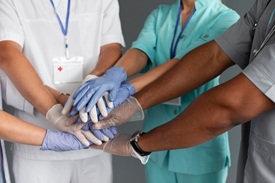 nursing hands together